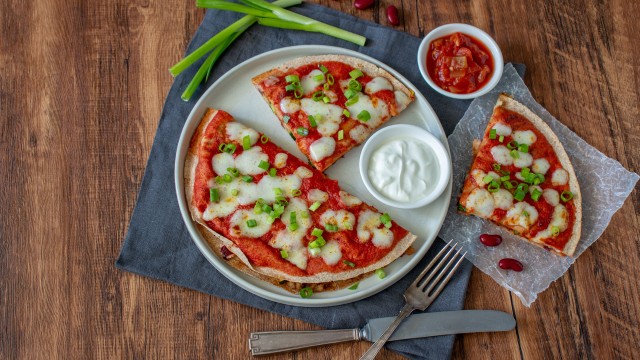 Vegetable and Ground Turkey Mexican Pizza